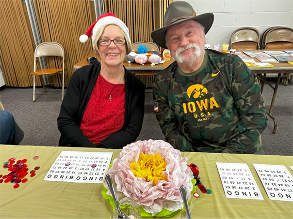 Church members playing bingo